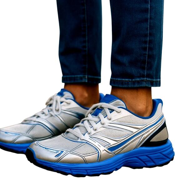 Starter 12W Men's Silver Tennis Shoe Athletic Sneaker 12 Wide - Picture 1 of 7